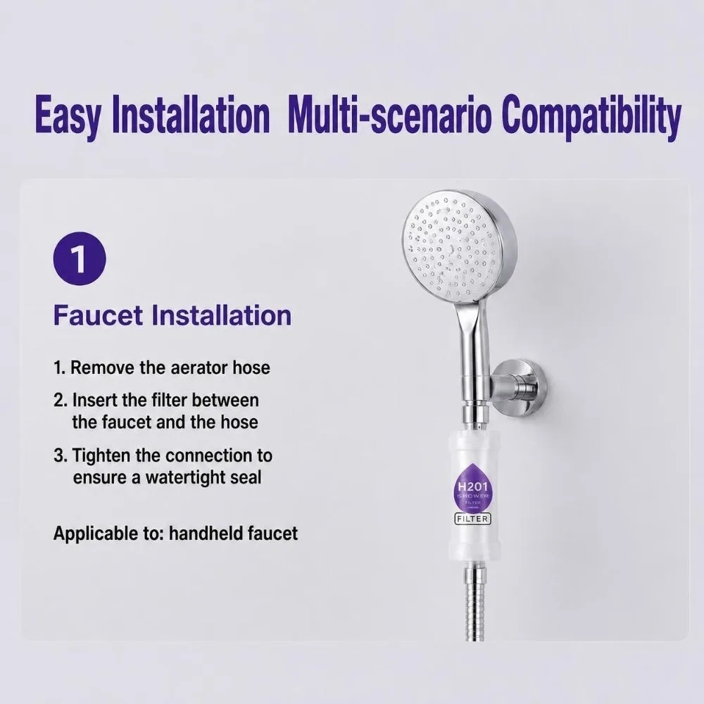 Osmanthus/Milk/Peach/Blueberry Scent Vitamin C Shower Head Filter High Pressure Spa Grade Shower Purifier Filter Impurities