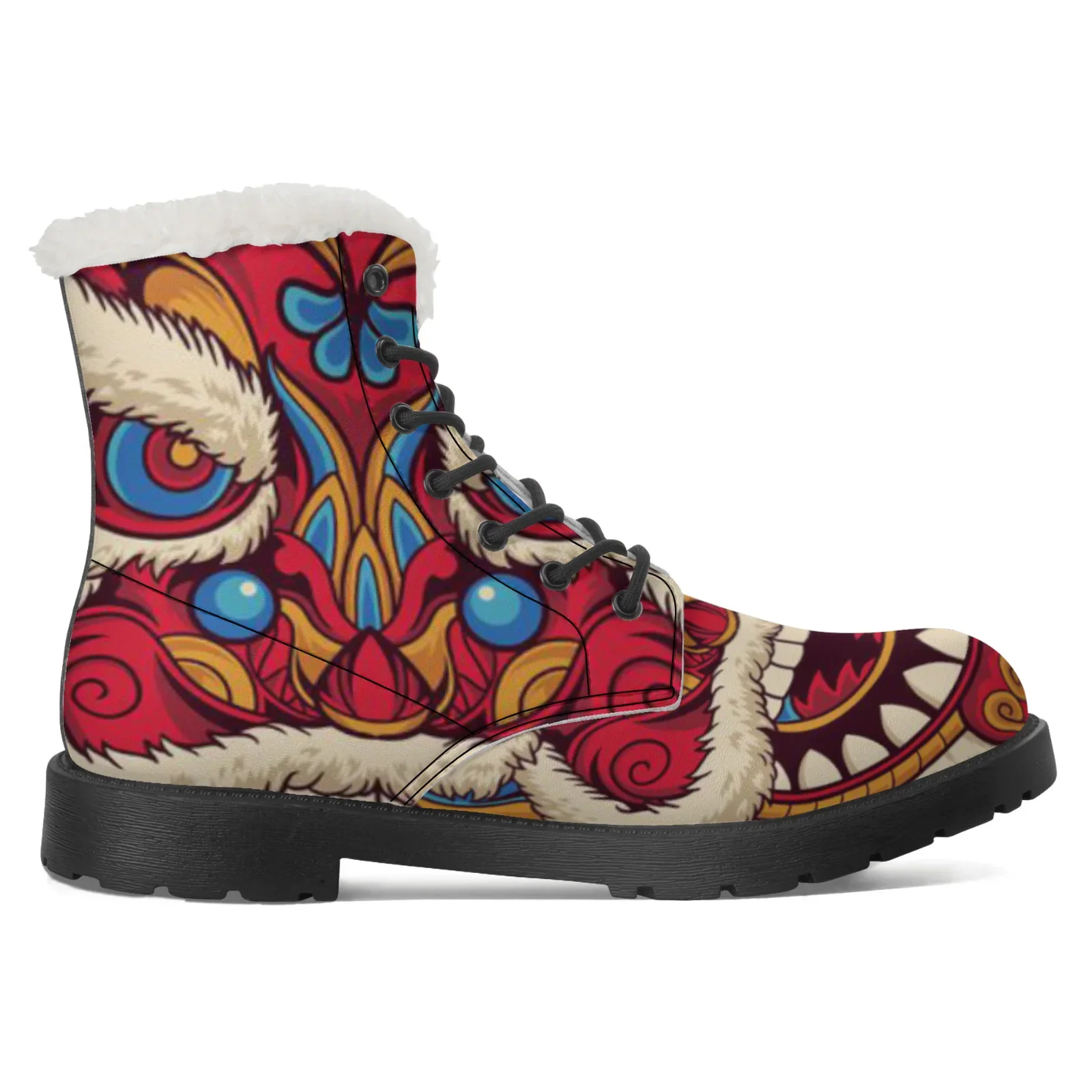 

Customizable lion dance plush boots, casual boots, hot selling men's and women's mid-calf boots, winter boots