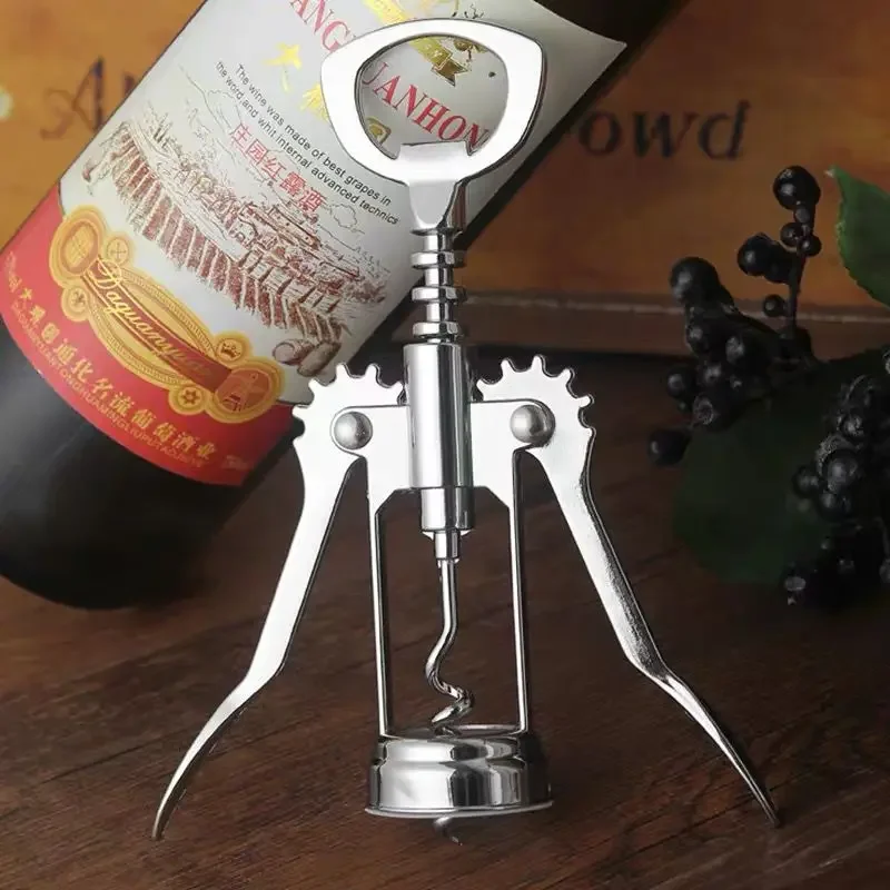 Portable Wine Opener Stainless Steel Red Wine Opener Wing Type Metal Sommeliers Corkscrew Bottle Openers Corkscrews Wine Cork