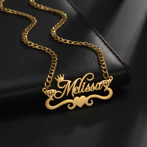 Anpassat namnhalsband i 925 sterlingsilver för kvinnor, personligt smycke med namnskylt, födelsedagspresent 10 best sales anpassat halsband - №10