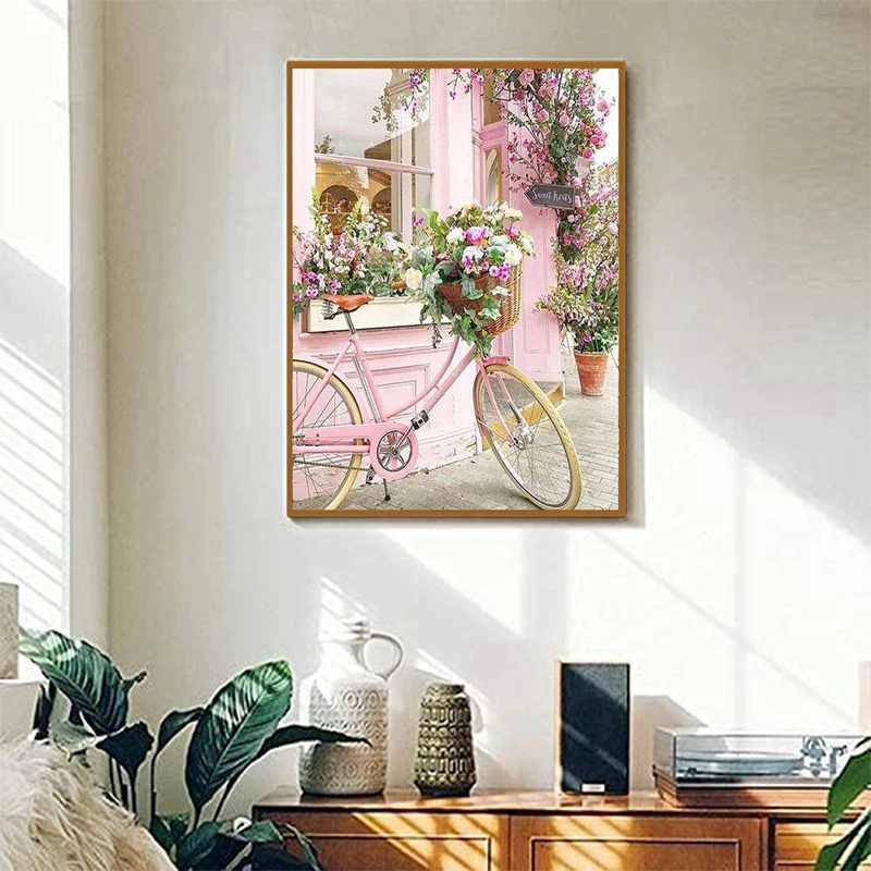 Cat dengan angka untuk orang dewasa, alat lukis DIY untuk pemula, lukisan akrilik sepeda cocok untuk ruang tamu