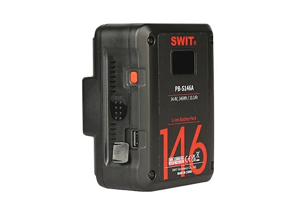 SWIT PB-S146A 146Wh Multi-sockets Square Gold Mount Digital Battery For Cine-cameras, 146Wh, 10.1Ah Larger Capacity, At least 20