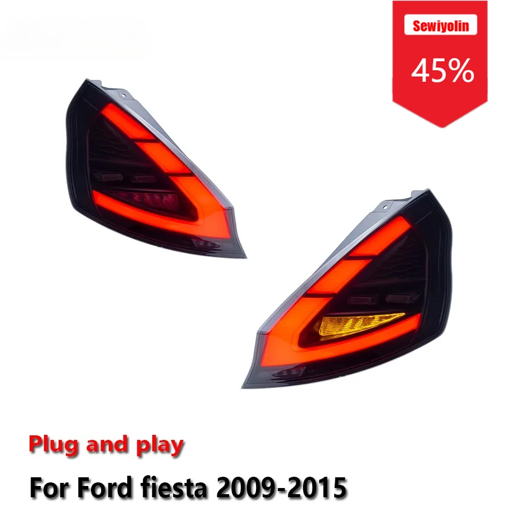 

Sewiyolin автомобильные светодиодные задние фонари в сборе для Ford Fiesta 2009-2015 авто противотуманные DRL тормозные указатели поворота Plug and Play