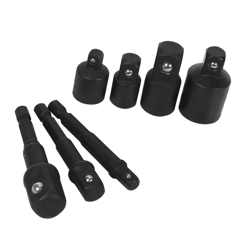 

2025 New 3Pcs Hexagon Space For Adaptor Socket Adaptor Socket Spanner 1/4", 1/2", 3/8 Socket Adapter And 4Pcs 1/4 To 3/8 X 3/8 T
