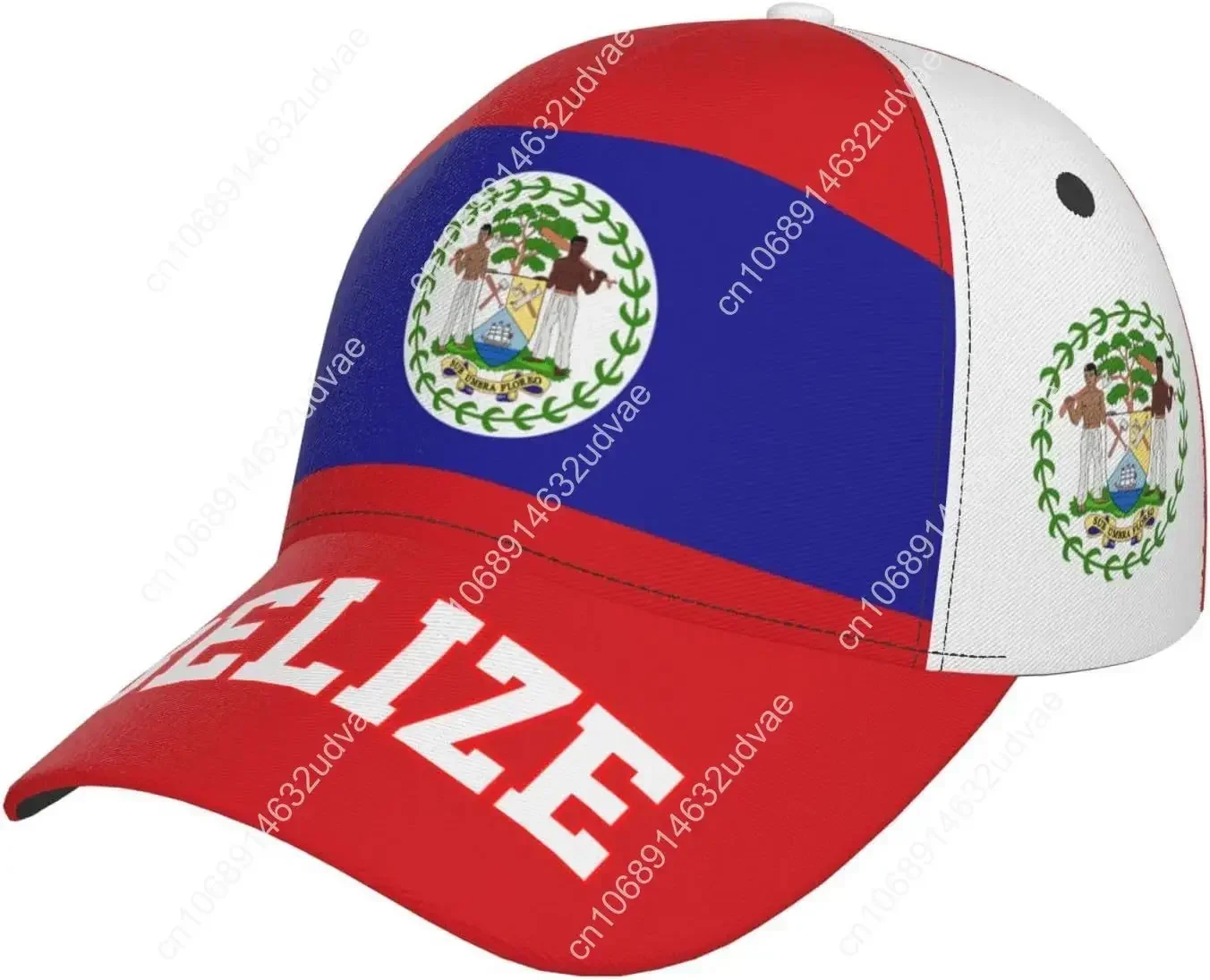 

Belize Flag Belizean Baseball Cap Full Print Adult Men Hat Patriotism Supporter Soccer Caps Black
