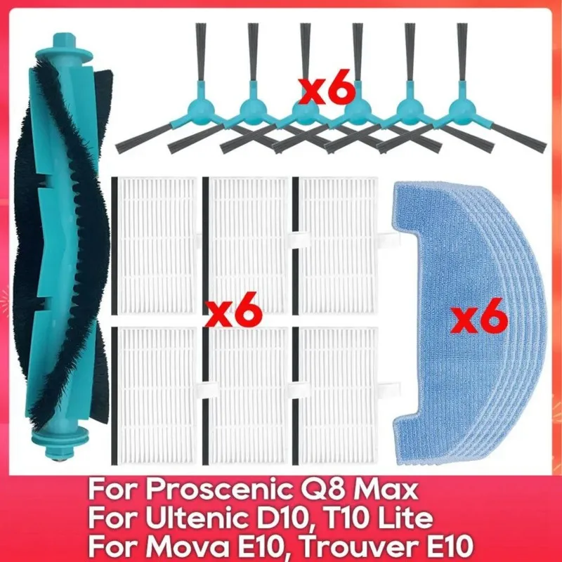 

【SIMPLE】For Efficient Cleaning-Accessories Kit For Ultenic D10 Robot Vacuum Includes Brushes, Filters, Mop Cloths