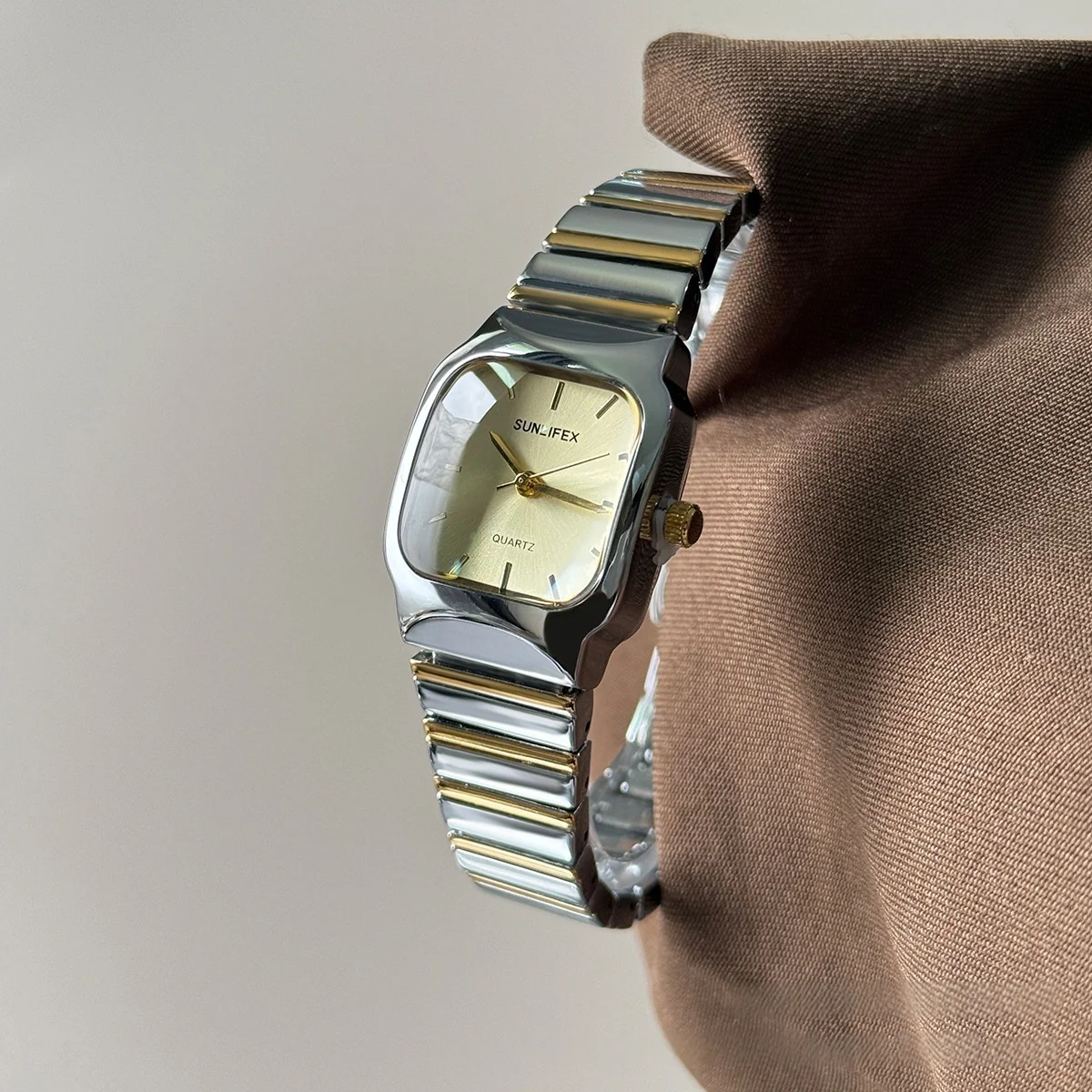 Sunlifex novo relógio de quartzo feminino luxo pulseira aço inoxidável relógios femininos original mostrador quadrado relógio de pulso presente reloj mujer