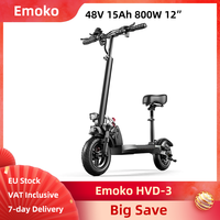 Lamtier Emoko HVD-3 Electric Scooter Foldable 800W 48V 15Ah 12 Inch Air Tires Folding E-scooter with Seat Disc Brakes Suspension
