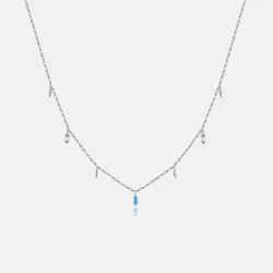 VEWANT 100% 925 Sterling Silver Aquamarine Marqulse Pendant CZ Long Chain Necklace Choker 2024 Luxury Fine Wedding Jewelry