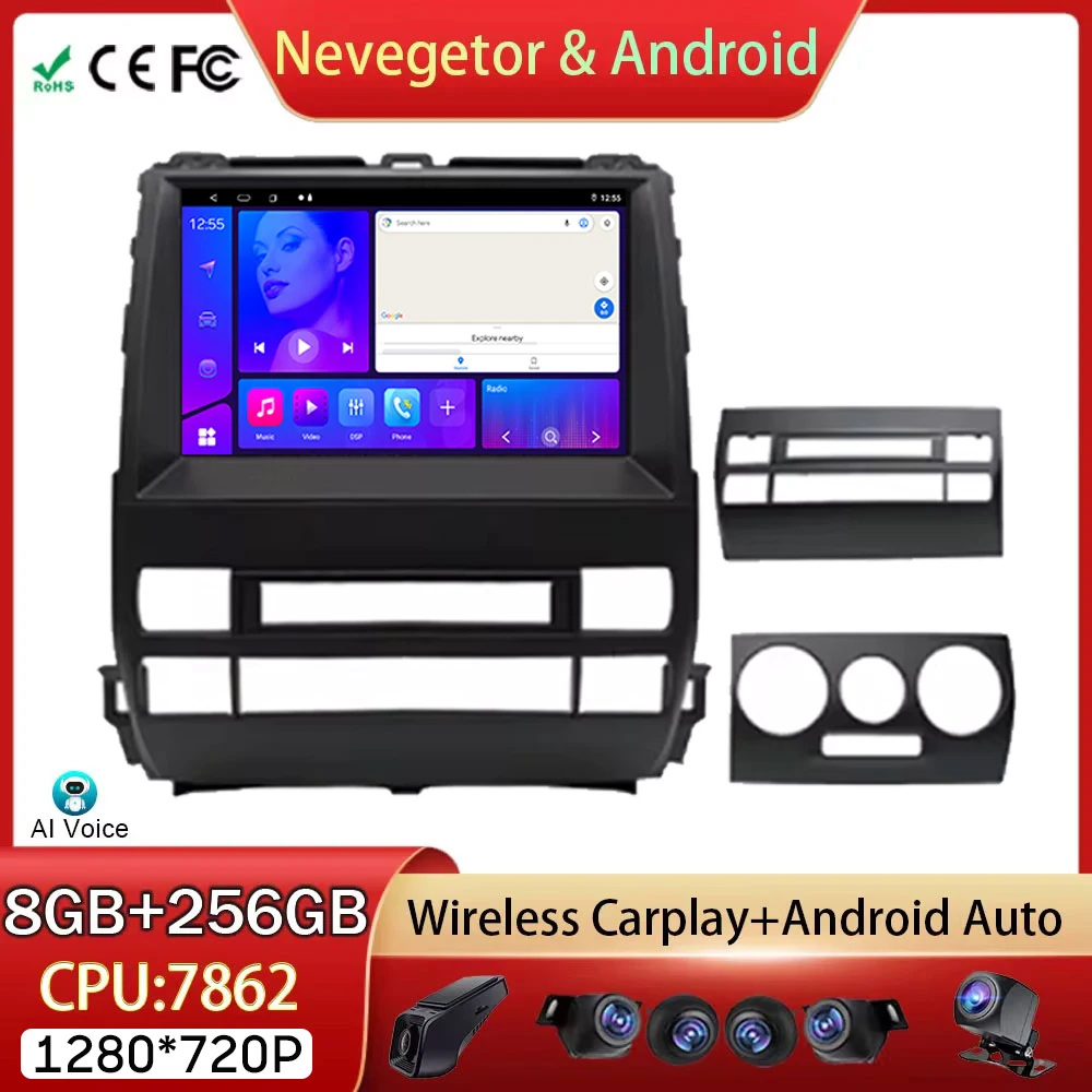 

For Toyota Prado 2004-2006 Car Radio Android Auto Head Unit Multimedia Video Player Stereo GPS Navigation 5G WIFI BT No 2din DVD