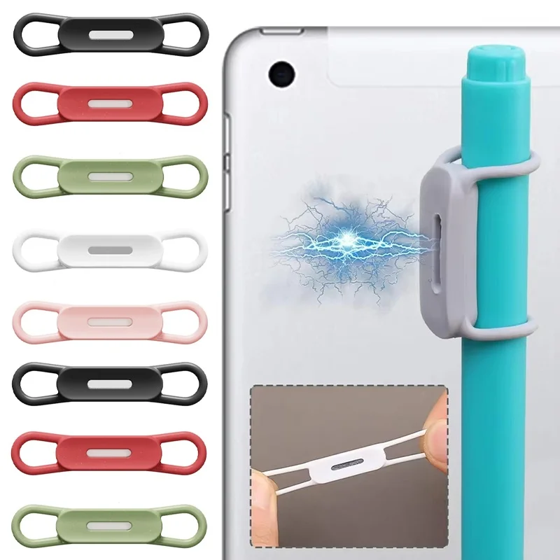 

2/6Pcs 6 Colour Magnetic Pen Holder Office Tablet Touch Pen Clips Adjustable Silicone Magnet Marker Holders For Desk Accessories