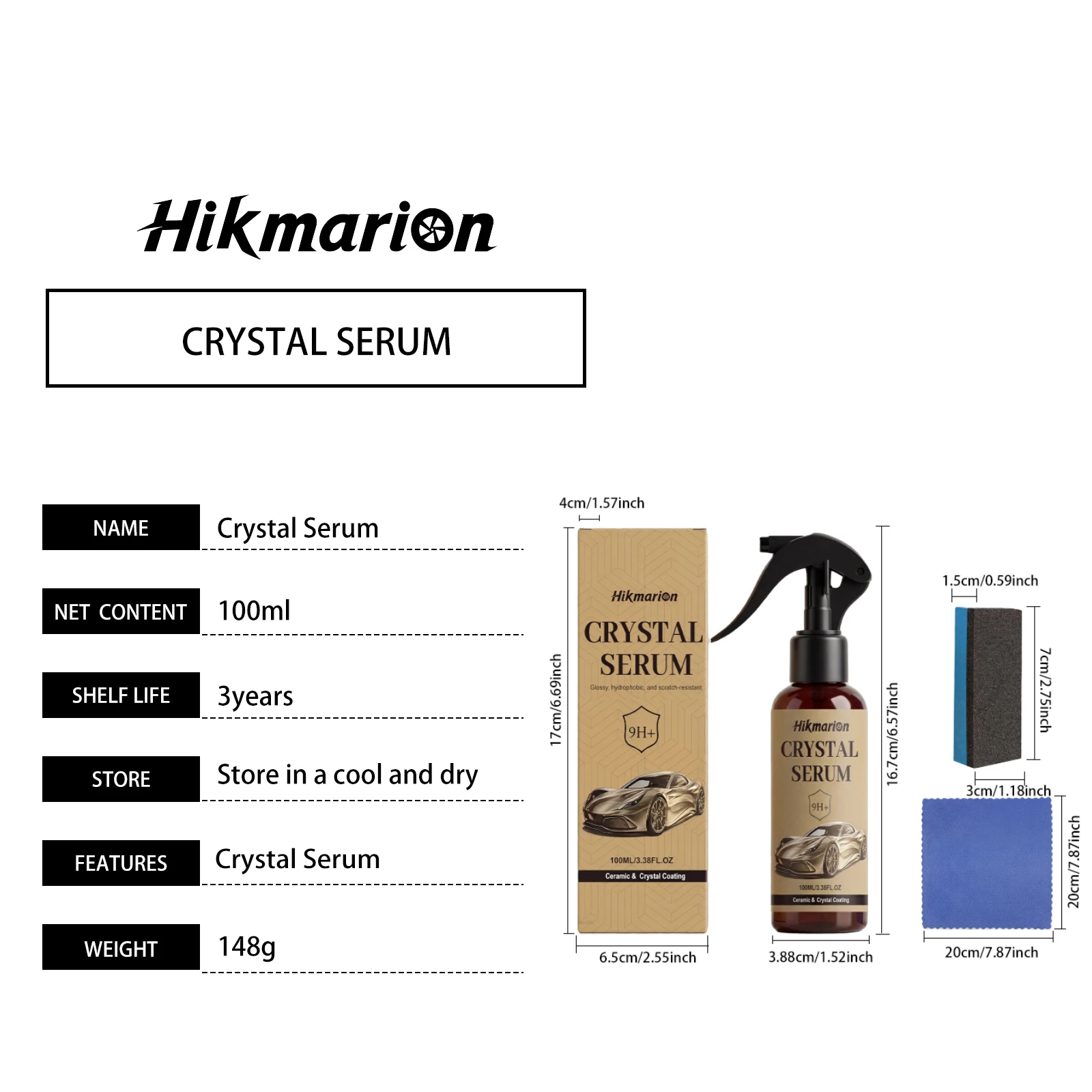 Auto-Kristallserum-Kit Fortschrittliche Graphen-Keramikbeschichtung für Autos, Keramik-Autobeschichtungs-Set Langanhaltender Glanz & Einfache Pflege – Detail 1