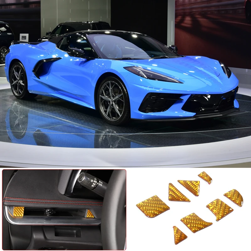 

For Corvette C8 Z51 Z06 2020-23 Car Central Control Air Conditioner Outlet Trim Stickers Soft Carbon Fiber Interior Accessories