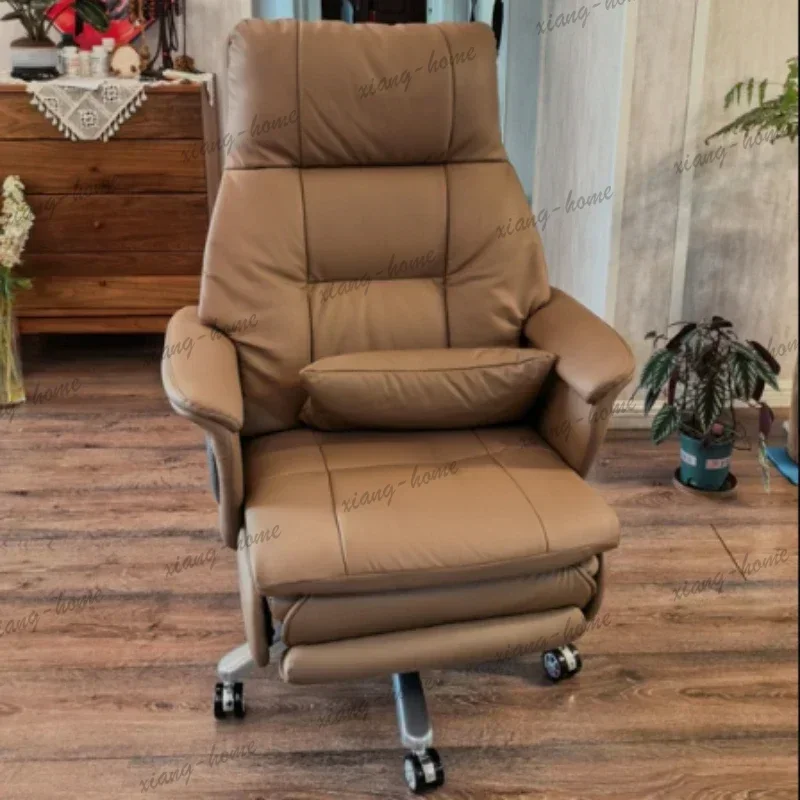 LJY Deluxe Leather Desk Modern Massage Office Chair Comfortable Sedentary Business Ergonomic Computer Chairs Armchair Furniture