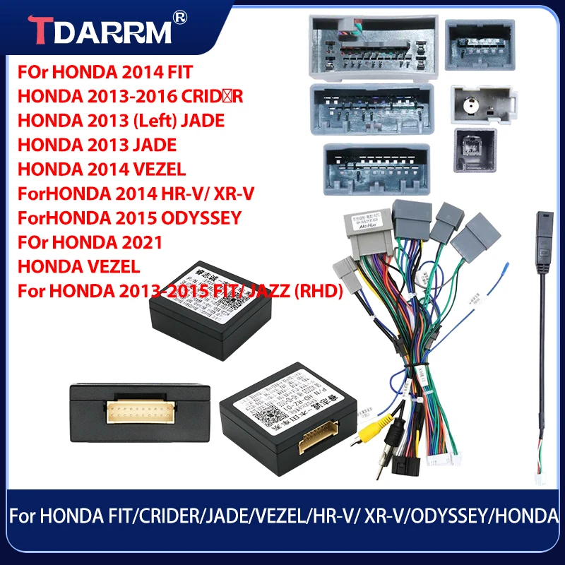 

For HONDA FIT/JAZZ/ELYSION/JADE/VEZEL/HR-V/XR-V With Wiring Harness Power Cable Android Car Radio Car Radio Canbus Box Adaptor