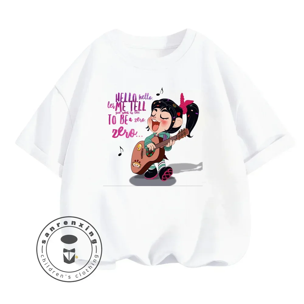 

Summer Fashion Style Disney Wreck-It Ralph Animated Movie Cartoon Character Print Design O-neck Short Sleeve for Boys and Girls