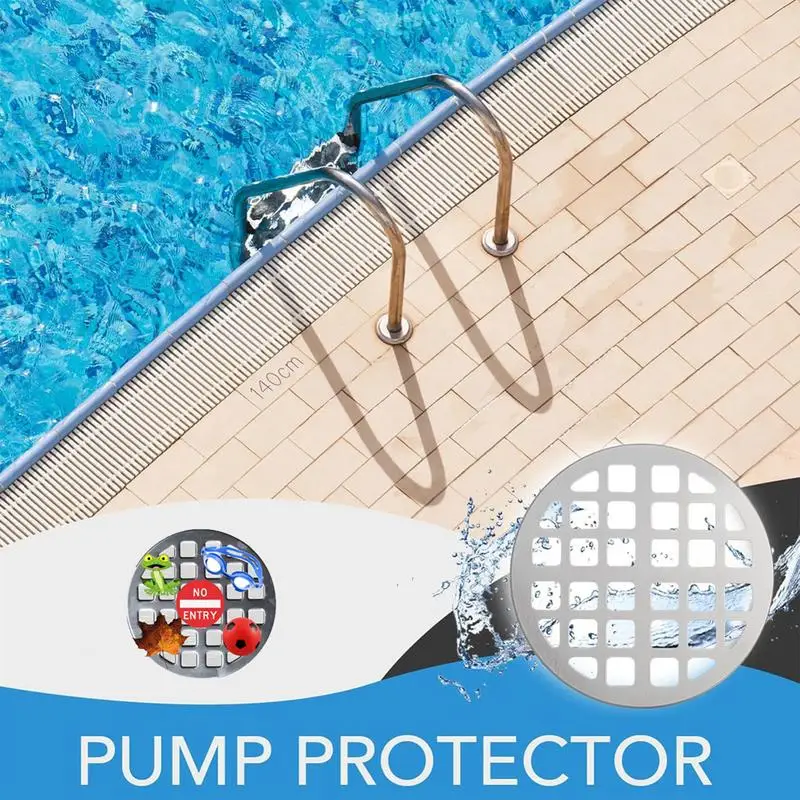 Pool Main Drain Cover Swimming Pool Filter Pump Protector Skim Pool Pump System Protector Metal Filtering Mesh Debris Leaves