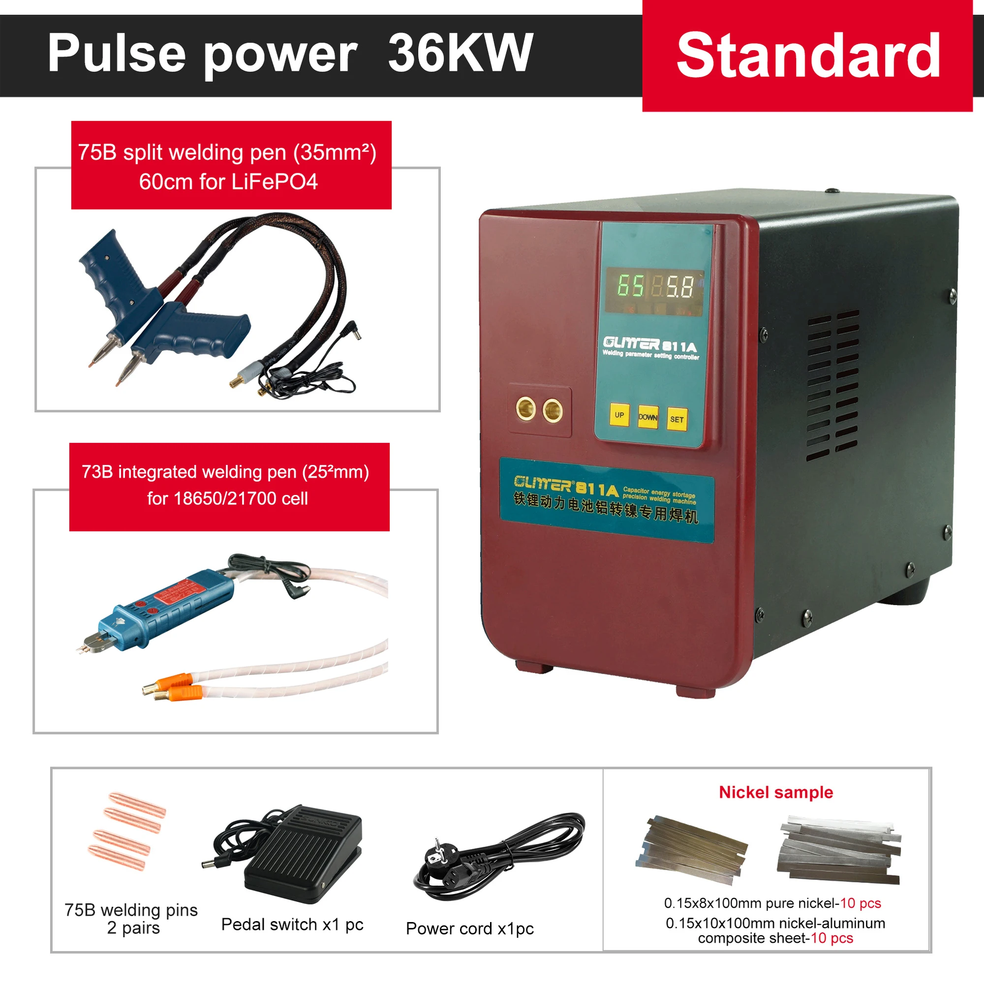 TLF بريق 36KW 811A بقعة لحام هاين لحام هاين لحام بطارية تخزين ليثيوم أيون مع لحام سبليت S-75B + S-73B