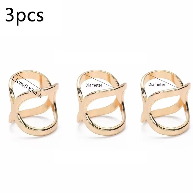 3pcs Creative Mi Wangxing Gold-plated Scarf Buckle Multi-purpose Cross Hollow Glossy Scarf Square Shawl Decorative Buckle view 6