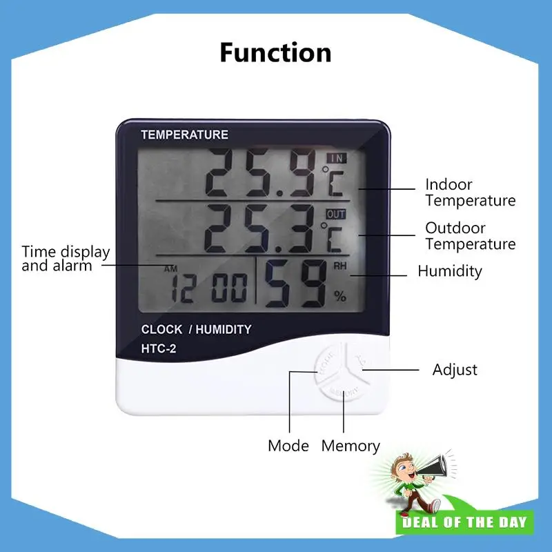 24-Hour Delivery Indoor Digital Thermometer Home Hygrometer,Accurate Outdoor Temperature Monitor,Humidity Gauge Indicator Thermo