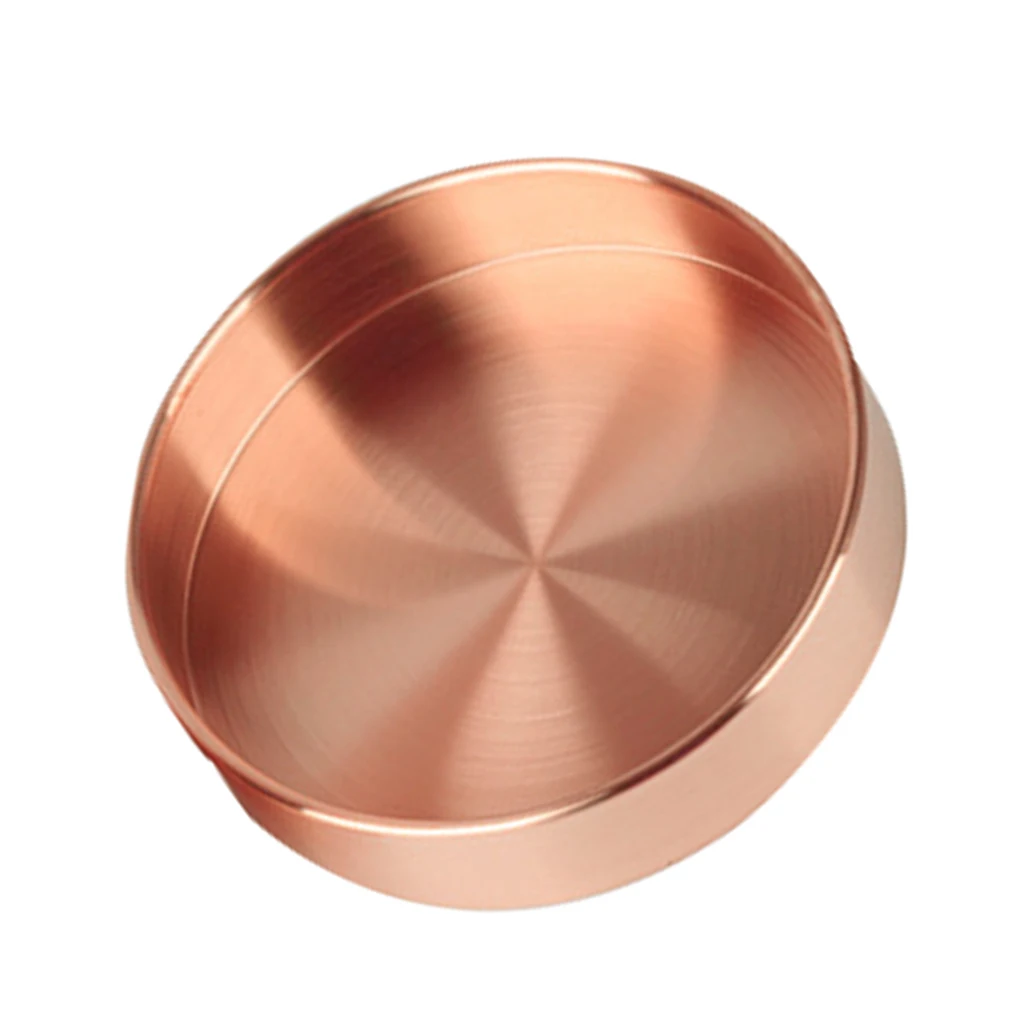 

Винтажный круглый металлический поднос, медный ящик для хранения, держатель, контейнер для блюда, диск, украшение для домашнего декора