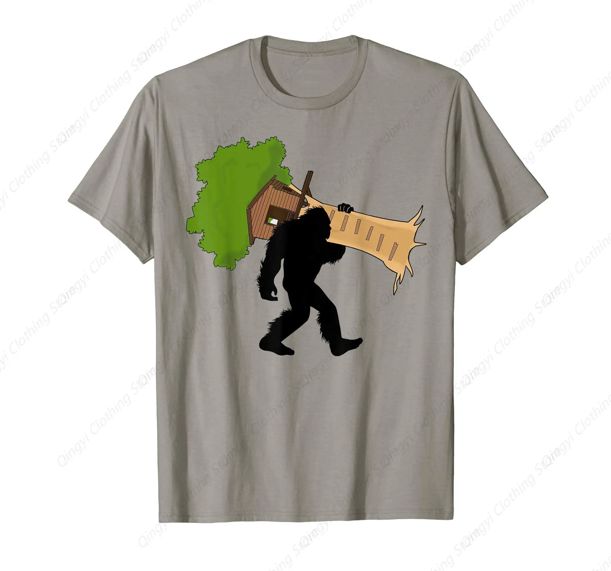 

Bigfoot With Treehouse Sasquatch Outdoor Playhouse T-Shirt