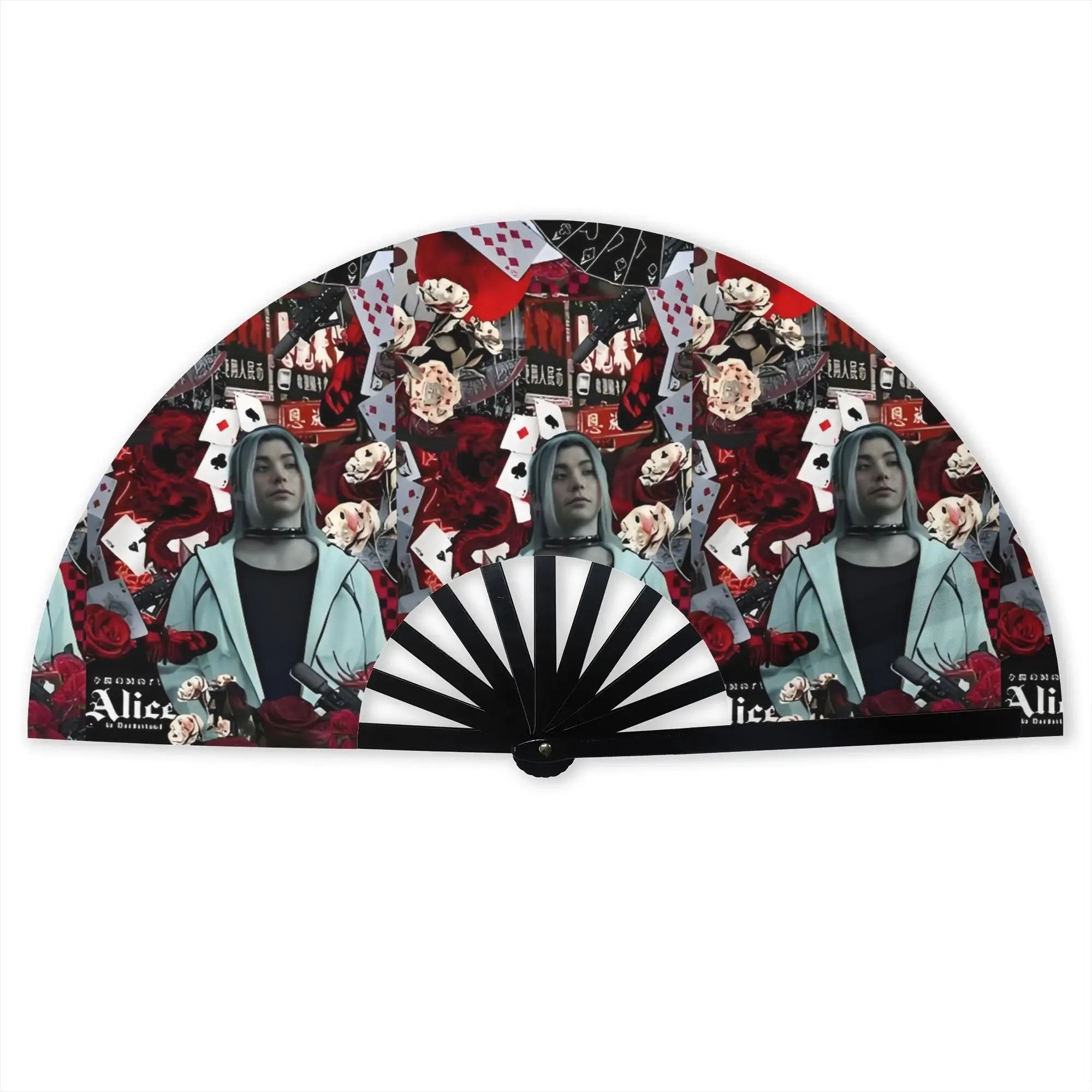 Alice Cartoon In Borderlandes - Chishiya Portable Pocket Fan Travel  Polyester Folding Fan Chinese Dance Handheld Cooling Fans