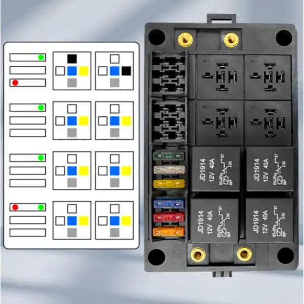 Multi-way car relay fuse combination can be freely disassembled and assembled wiring harness assembly 15-way fuse box