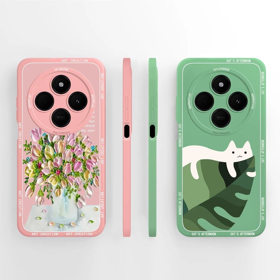 For Redmi 14C Case Cute Panda Soft Liquid Silicone Phone Houisng For Xiaomi Redmi 14 C High Quality Back Cover Couple Funda Gift
