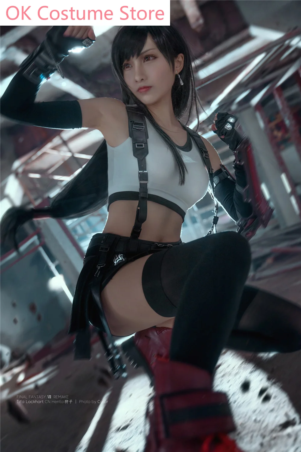 Disfraz de Final Fantasy Vii Tifa Lockhart para Halloween, uniforme de fiesta de Anime, ropa de rol