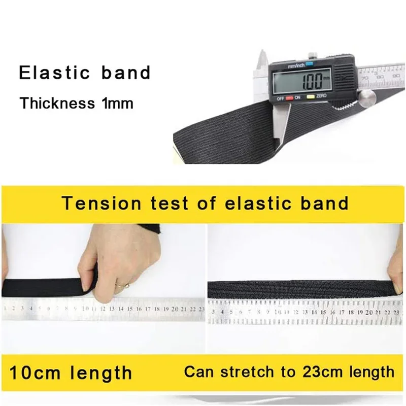 1M Sewing Elastic Band 10/15/20/25/30/40/50mm Knit Double-Side Elastic Spool Stretch Elasticity Strap for DIY Craft Pants Sewing