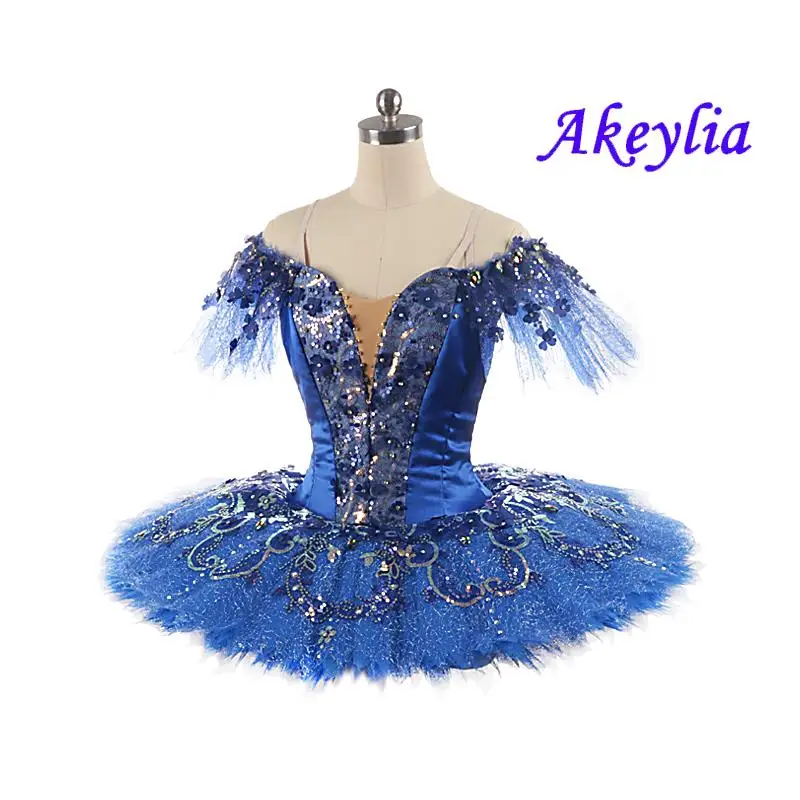 Royal Blue Doornroosje Ballet Tutu Concurrentie Voor Meisjes Klassieke Tutu Pannenkoek Volwassen Zwanenmeer Ballet Kostuum Kid JN0322