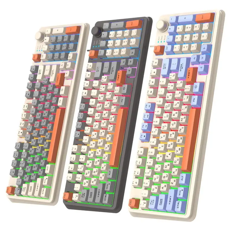 K82 Flash Silver Fox Russian Wired Usb Tri-Color Gaming E-Sports Multi-Color Backlighting Computer Peripheral Office Keyboard