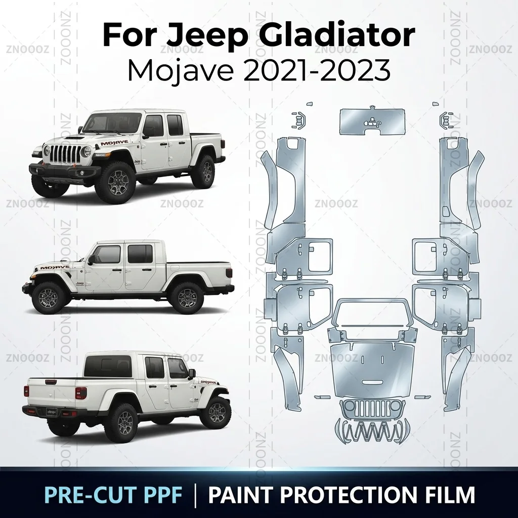 For Jeep Gladiator Mojave 2021-2023 8.5Mil Precut PPF Paint Protection Film TPU Self Full Vehicle Glossy Clear Matte Black
