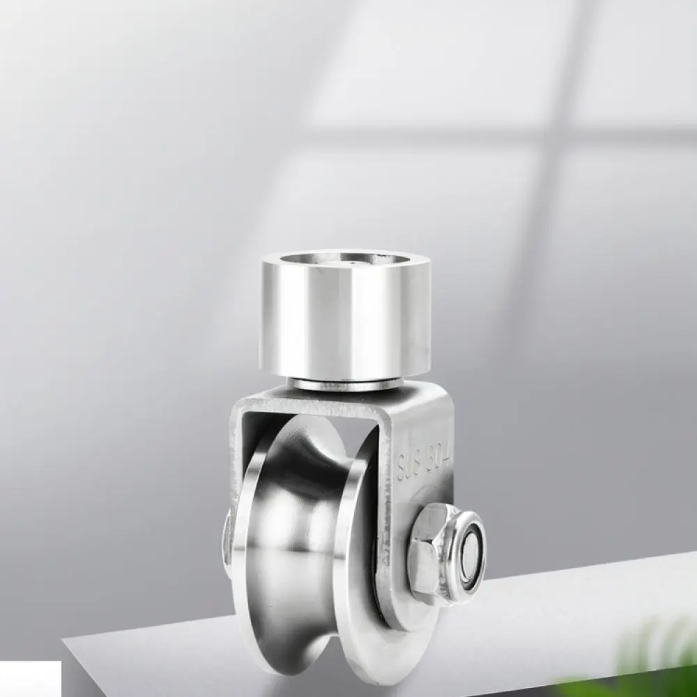 Durable 304 Stainless Steel Rotating Pulley Wheel Sliding Door Track Roller Industry Machine Gate Hardware Accessory