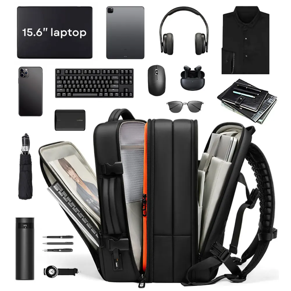 New Men's Business Trip Backpack Large Capacity Expandable USB Charging Multifunctional Travel Backpacks Men Laptop Bag