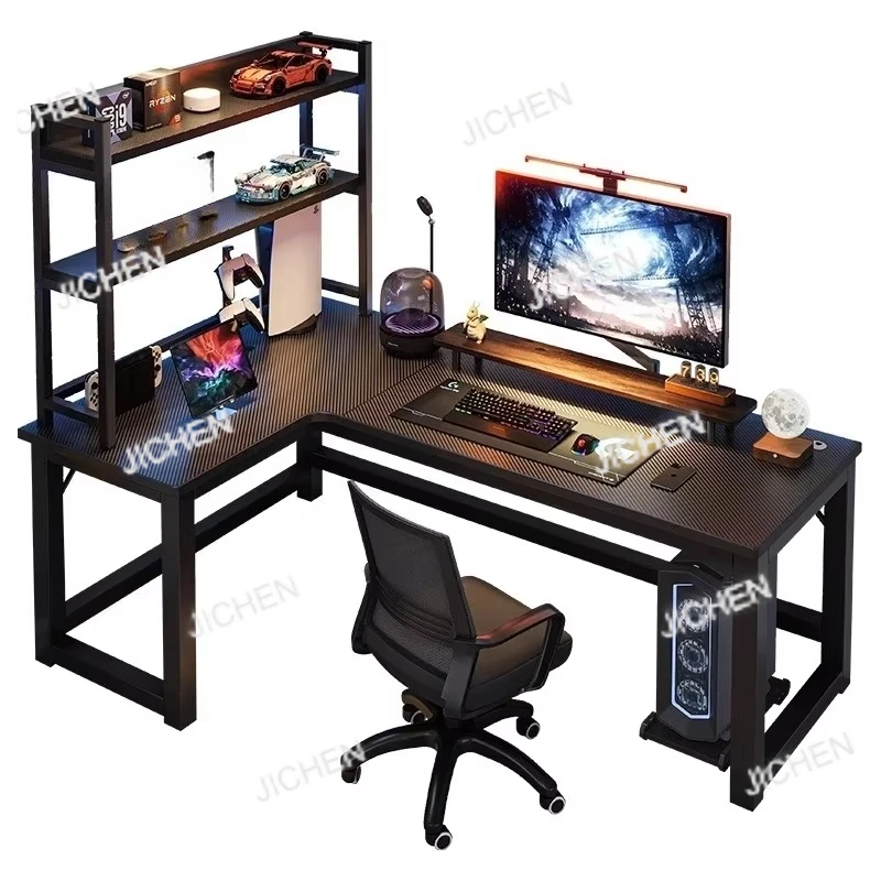 

Modern Minimalist Carbon Fiber Computer Desk Foldable Height Adjustable Gaming Table with Home Office Keyboard Tray