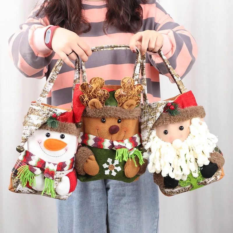 

Christmas Big Pocket Decorations Santa Claus Gift Bags Eve Candy Apple Bag Role Play Props Accessories Unisex Xmas Theme Party