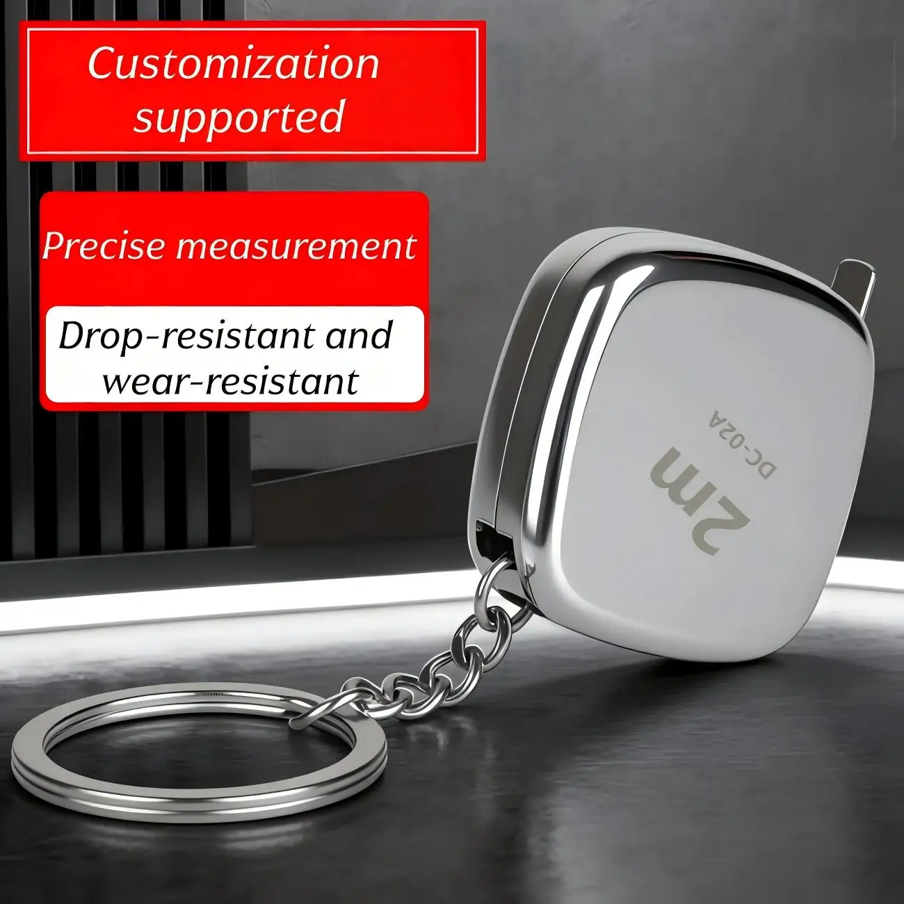 Portable keychain, small tape measure, compact and convenient to fit directly into a pocket, small measuring decorative pendant