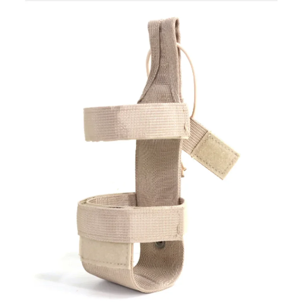 Adjustable Molle Water Bottle Holder Carrier Pouch for Hiking and Camping with Elastic Support and Two Webbing Straps