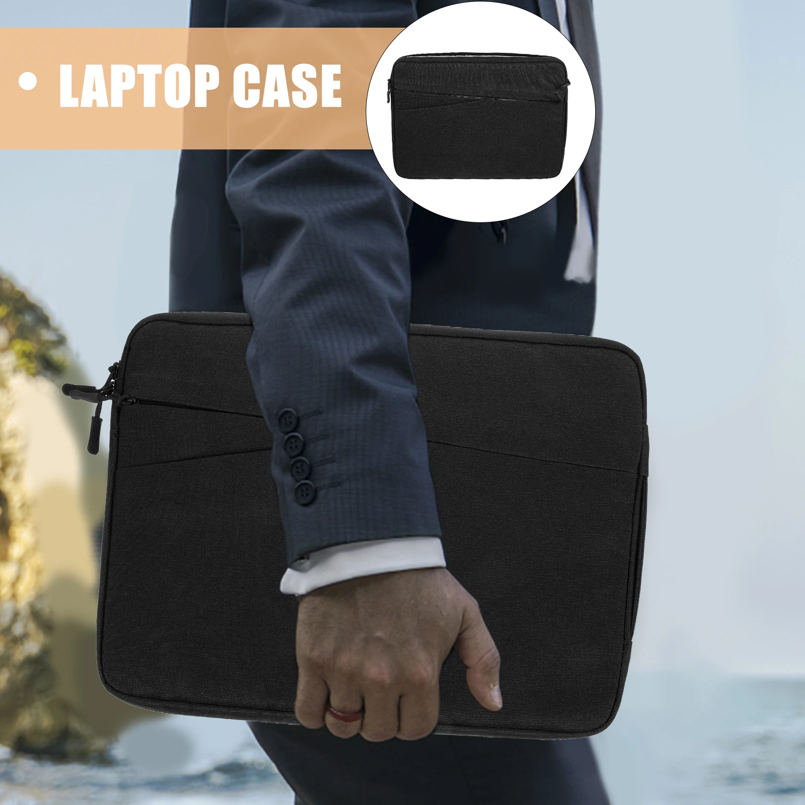 

1pc Laptop Carrying Case 14.1-15.4 Inch With Handle Multiple Pockets For Accessories Documents Laptop Bag 15.4 Inch Computer
