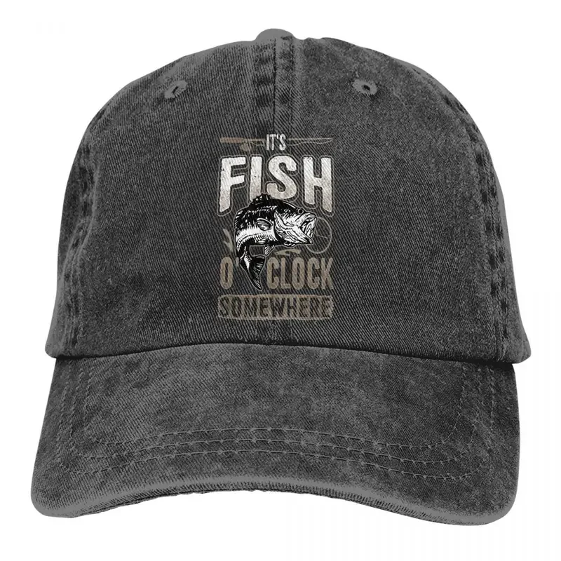 

Y2K It'S Fish O'Clock Somewhere Baseball Cap Men Hats Women Visor Protection Snapback Carp Fishing Art Culture Caps