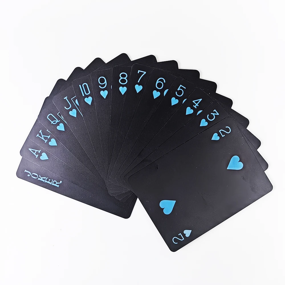 Black Waterproof Plastic Cards Playing Cards for Game Party Poker Professional Magic Poker Gift Collection