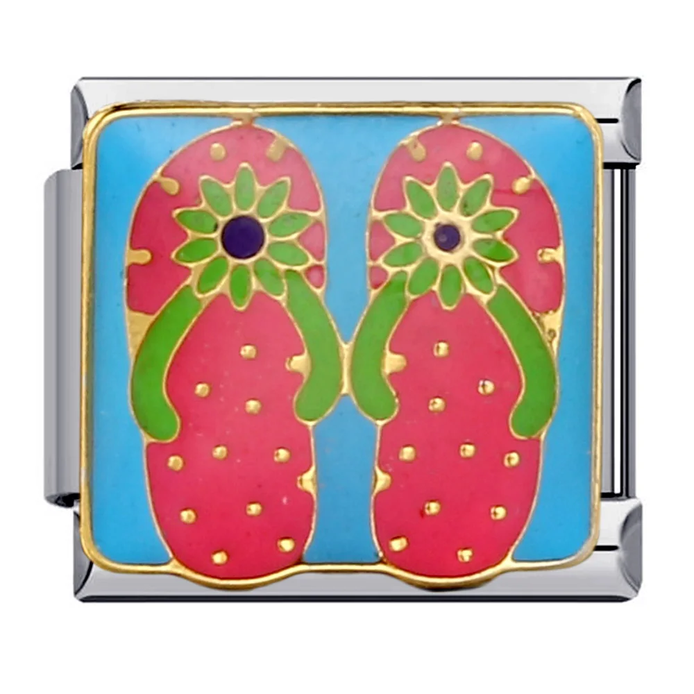 Mode Sommer Strand Meeresufer Hawaii Surfen Kokospalme Italienische Charm-Links Passend für 9mm Armband Edelstahl Schmuck DIY Herstellung – Detail 2