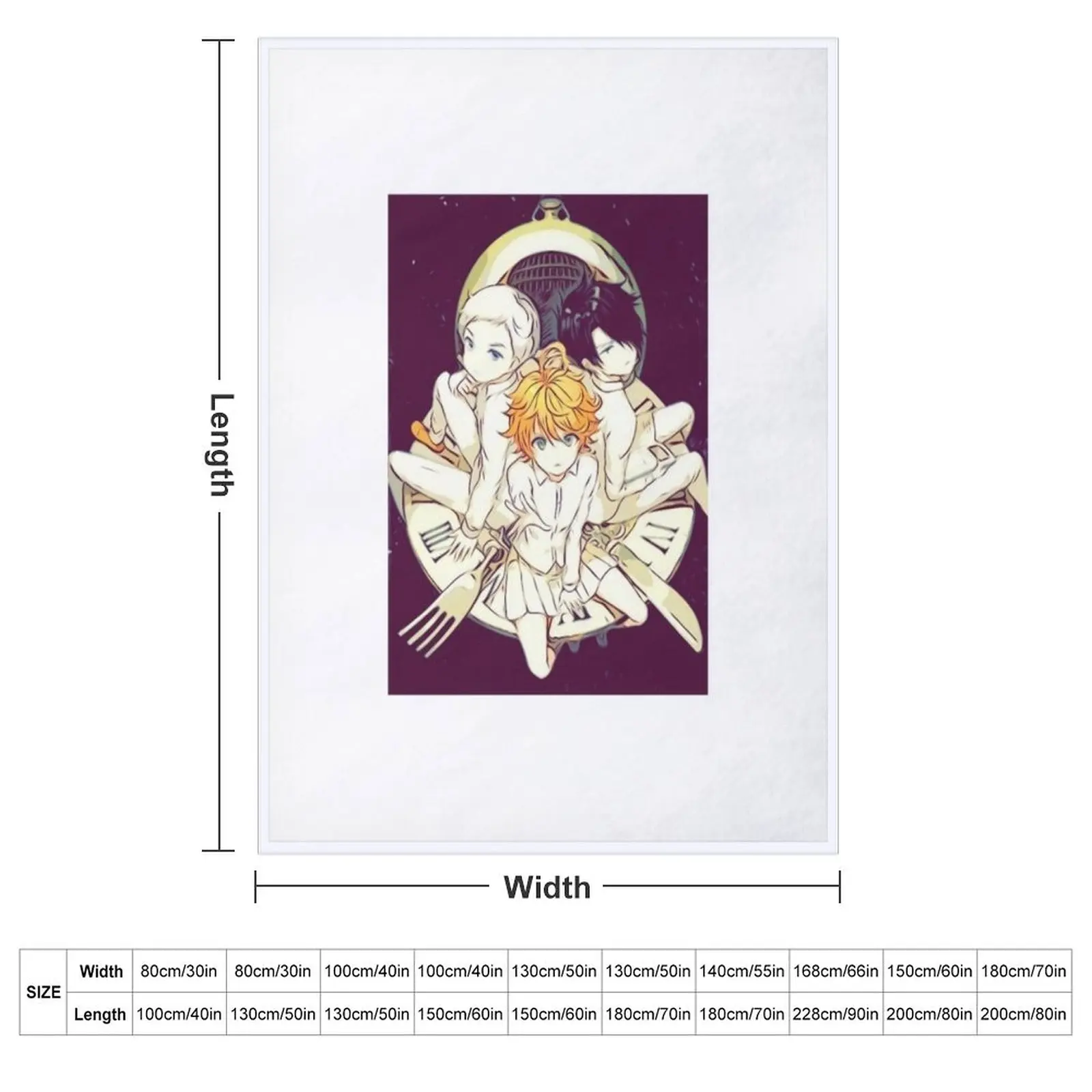 Yakusoku no Neverland|The Promised Neverland - Emma, Norman and Ray (Sketch) Throw Blanket Loose Hair Soft decorative Blankets