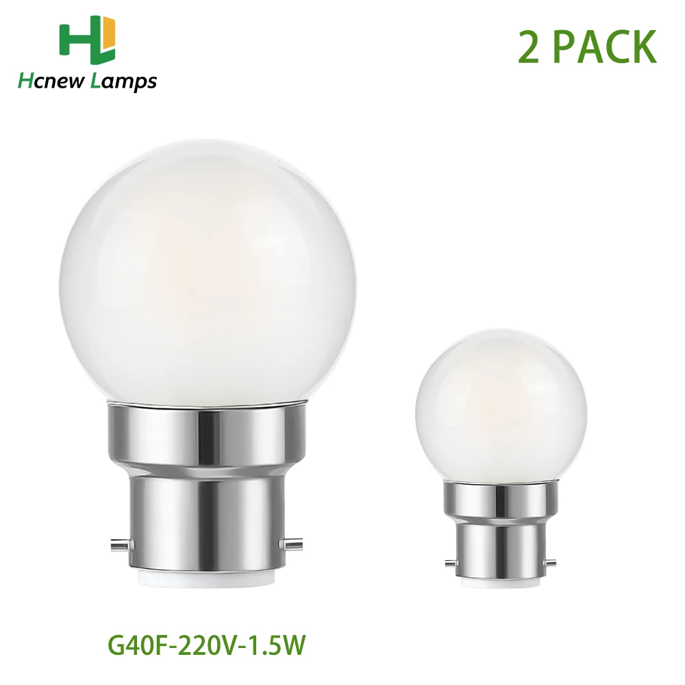 G40 Milky Glass Globe LED Bulbs B22 Bayonet 1.5W 2700K