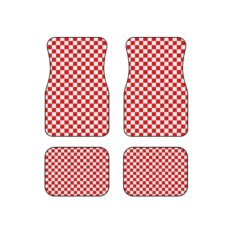 

Red and White Checkered Car Mats (Set of 4)