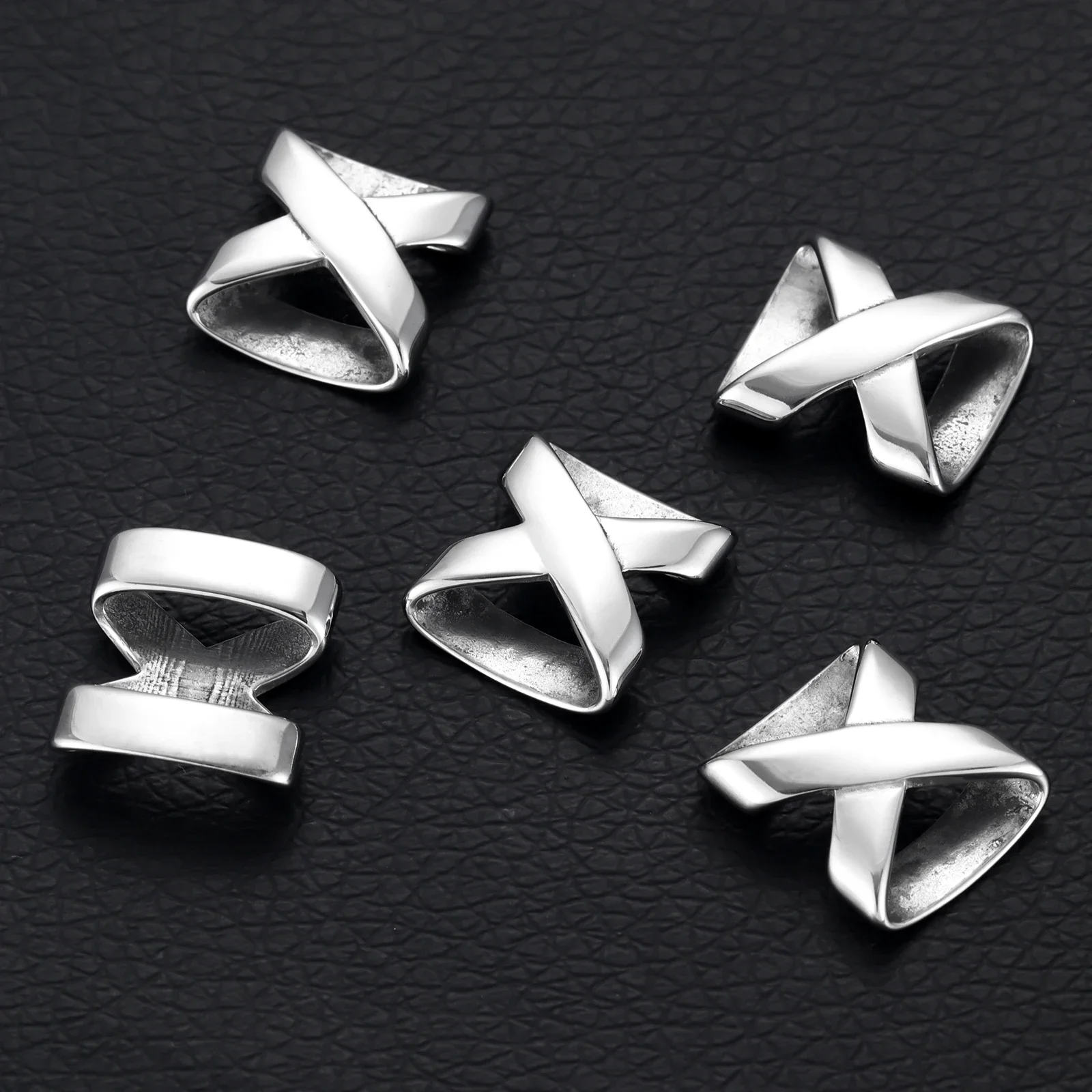 316L Stainless Steel Slide Charms for Bracelet Making Fit 12x3mm Flat Leather Jewelry DIY Slider Beads Accessories Alphabet X