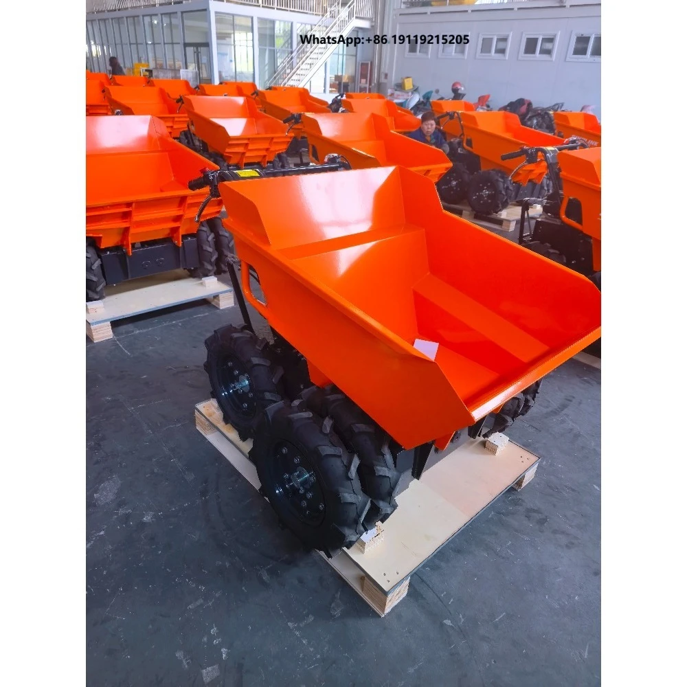 Garden Small Transporter Powered Mini Wheelbarrow Track Dumper Mini Crawler Dumper 400kg