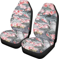 Animals Shark Cat Flower Printed Auto Seat Protector 2 Pack Vehicle Seat Protector Car Mat Covers Fit Most Vehicle Cars Sedan